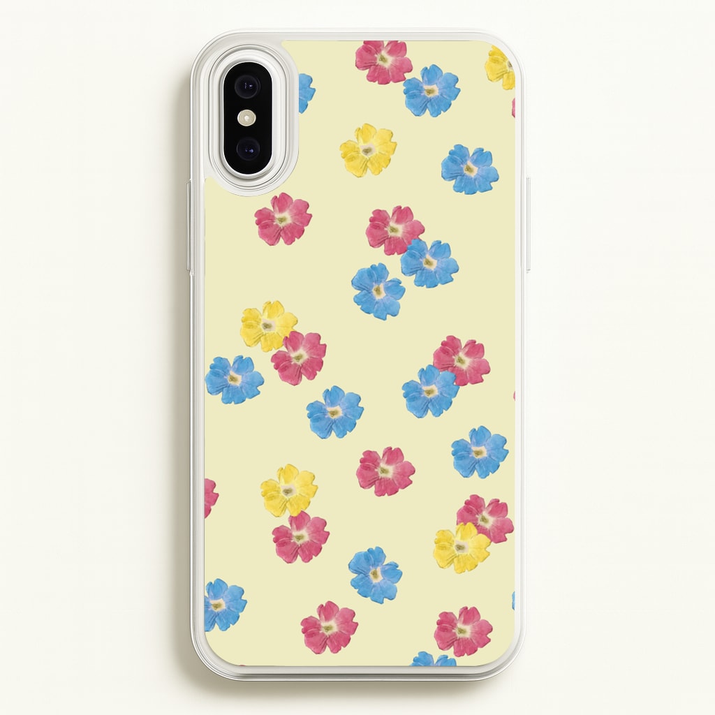 Pastel Pressed Flowers Pattern  - Floral Phone Case for iPhone XS Max