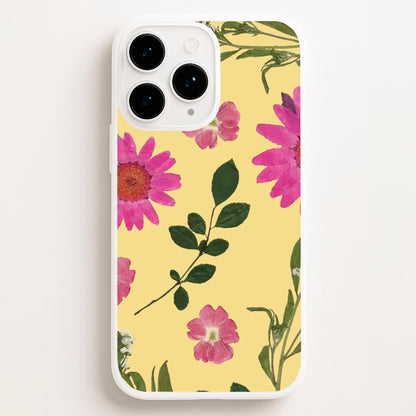Pressed Plants Yellow  - Floral Phone Case for iPhone 12 Pro Max