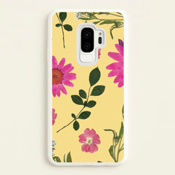 Pressed Plants Yellow  - Floral Phone Case for Galaxy S9 Plus
