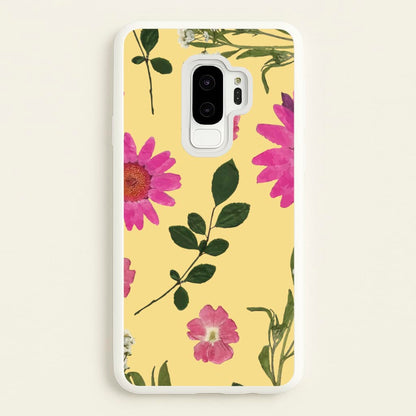Pressed Plants Yellow  - Floral Phone Case for Galaxy S9 Plus