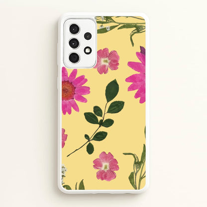 Pressed Plants Yellow  - Floral Phone Case for Galaxy A52 / A52s