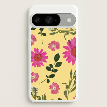 Pressed Plants Yellow Phone Case for Google Pixel 10 / 10 Pro