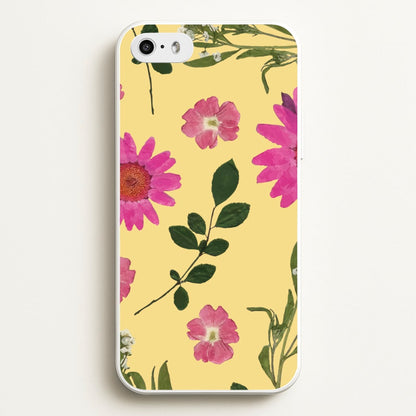 Pressed Plants Yellow  - Floral Phone Case for iPhone 5 / 5s / SE 2016