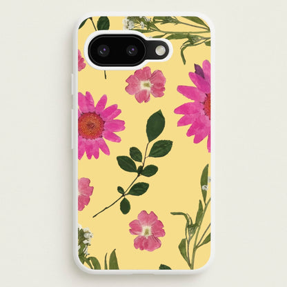 Pressed Plants Yellow  - Floral Phone Case for Google Pixel 9a