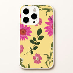 Pressed Plants Yellow  - Floral Phone Case for iPhone 14 Pro