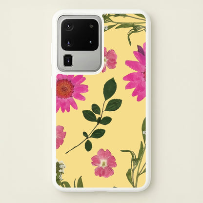 Pressed Plants Yellow  - Floral Phone Case for Galaxy S20 Ultra