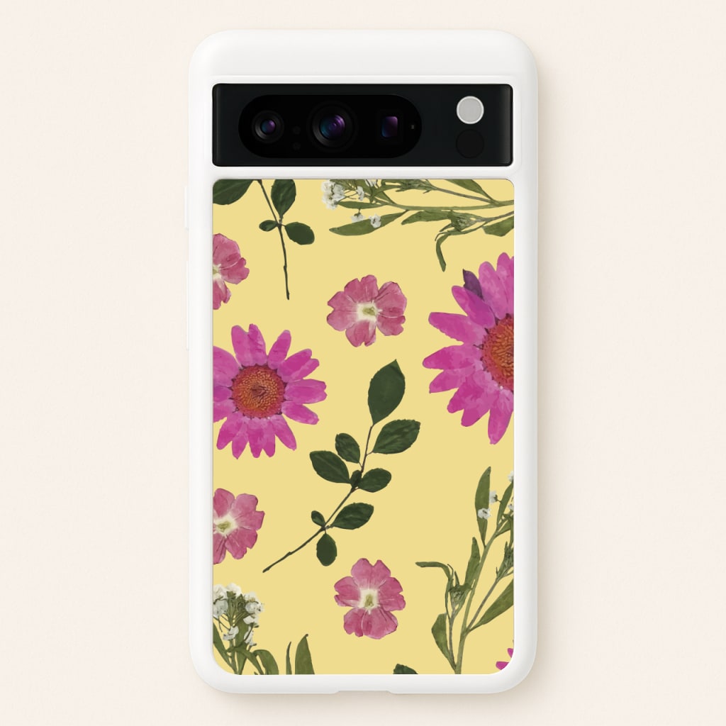 Pressed Plants Yellow  - Floral Phone Case for Google Pixel 8 Pro