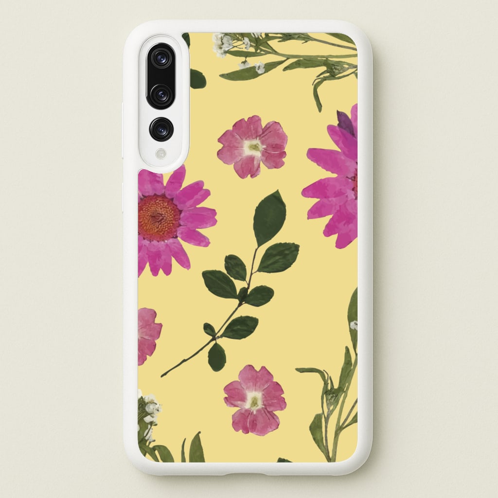 Pressed Plants Yellow  - Floral Phone Case for Huawei P20 Pro