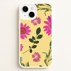 Pressed Plants Yellow  - Floral Phone Case for iPhone 13 Mini