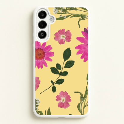 Pressed Plants Yellow  - Floral Phone Case for Galaxy A36