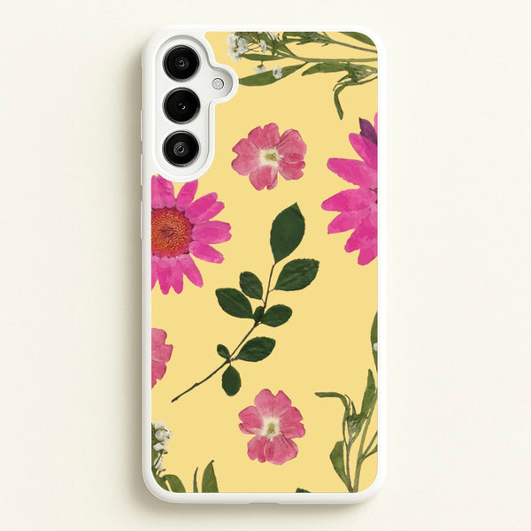 Pressed Plants Yellow  - Floral Phone Case for Galaxy A36