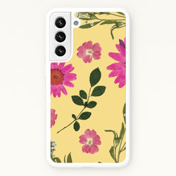 Pressed Plants Yellow  - Floral Phone Case for Galaxy S21FE