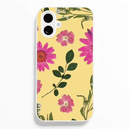 Pressed Plants Yellow  - Floral Phone Case for iPhone 16 Plus