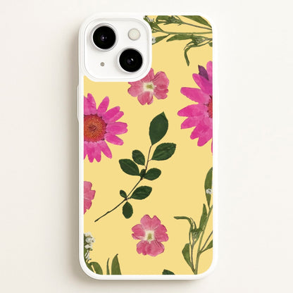 Pressed Plants Yellow  - Floral Phone Case for iPhone 13