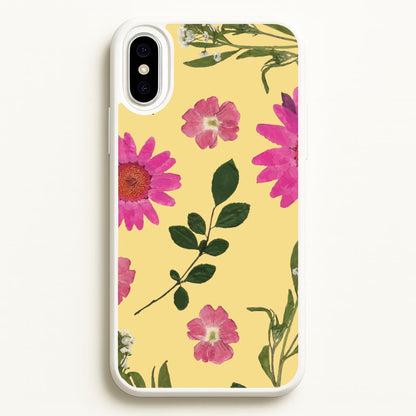 Pressed Plants Yellow  - Floral Phone Case for iPhone XS Max
