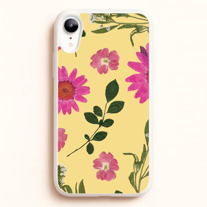 Pressed Plants Yellow  - Floral Phone Case for iPhone XR