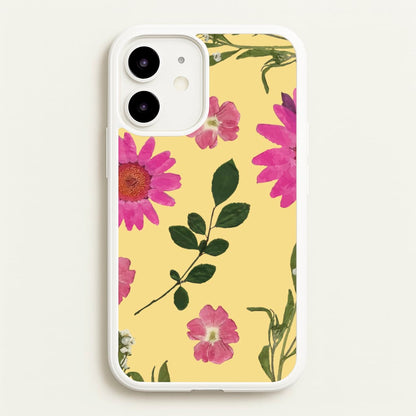 Pressed Plants Yellow  - Floral Phone Case for iPhone 12 / 12 Pro