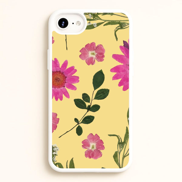 Pressed Plants Yellow  - Floral Phone Case for iPhone 6 / 7 / 8 / SE