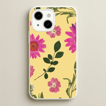 Pressed Plants Yellow  - Floral Phone Case for iPhone 15 Plus