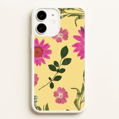 Pressed Plants Yellow  - Floral Phone Case for iPhone 11