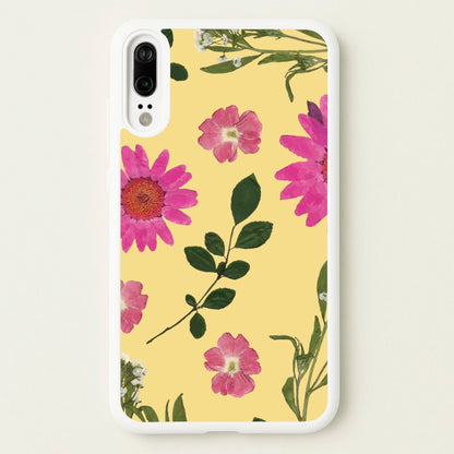Pressed Plants Yellow  - Floral Phone Case for Huawei P20