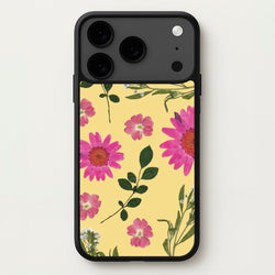 Pressed Plants Yellow Phone Case for iPhone 17 Pro Max