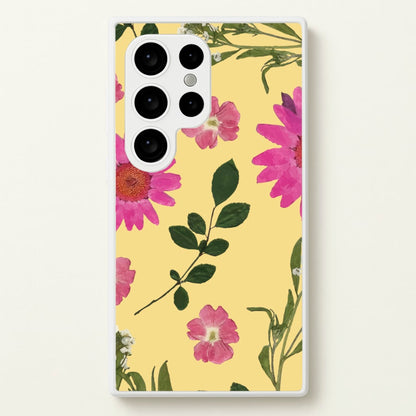 Pressed Plants Yellow  - Floral Phone Case for Galaxy S24 Ultra