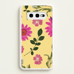 Pressed Plants Yellow  - Floral Phone Case for Galaxy S10e