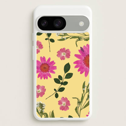 Pressed Plants Yellow  - Floral Phone Case for Google Pixel 9 / 9 Pro