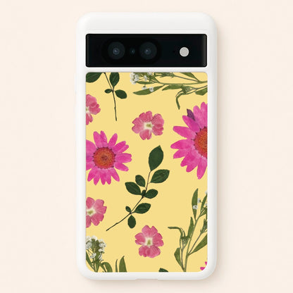 Pressed Plants Yellow  - Floral Phone Case for Google Pixel 8