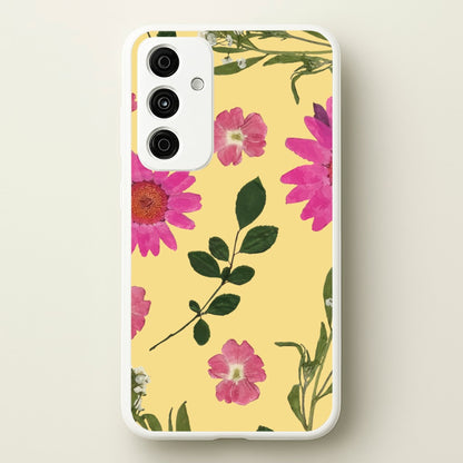 Pressed Plants Yellow  - Floral Phone Case for Galaxy A35