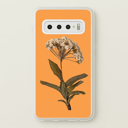Bright Orange Pressed Flower  - Floral Phone Case for Galaxy S10