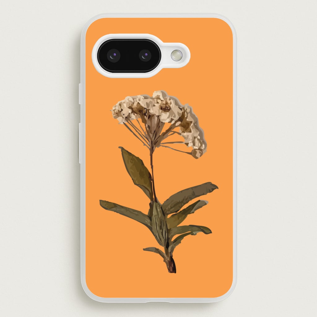 Bright Orange Pressed Flower  - Floral Phone Case for Google Pixel 9a