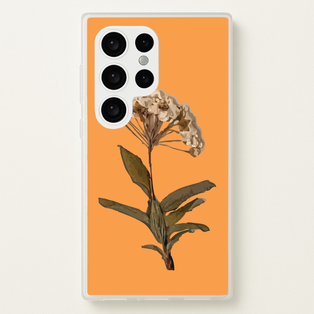 Bright Orange Pressed Flower  - Floral Phone Case for Galaxy S24 Ultra