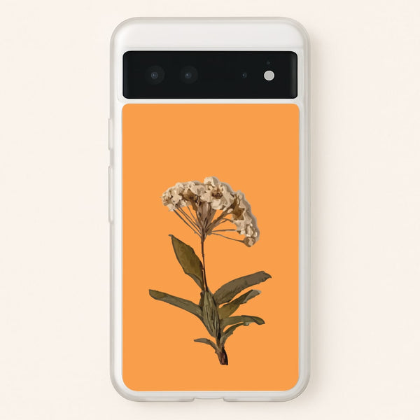 Bright Orange Pressed Flower  - Floral Phone Case for Google Pixel 6