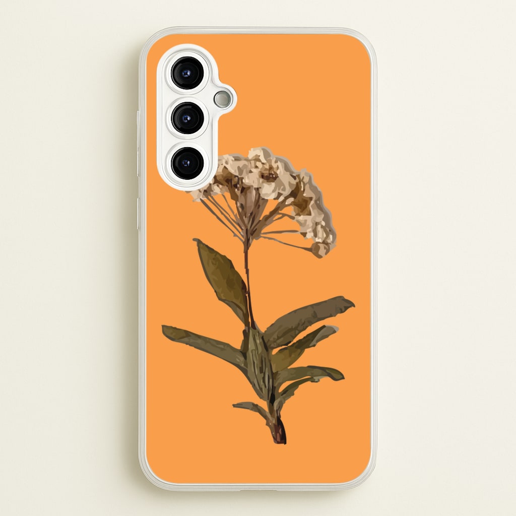Bright Orange Pressed Flower  - Floral Phone Case for Galaxy A54
