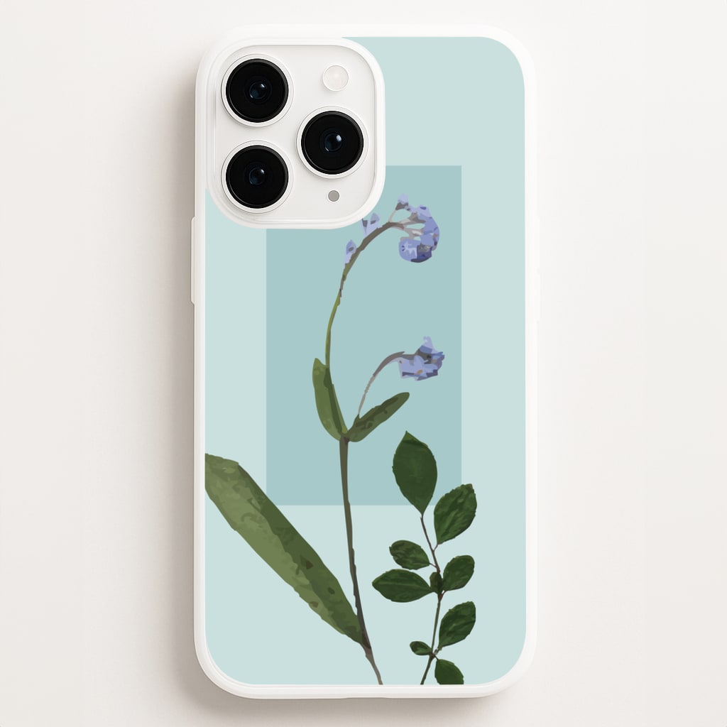 Abstract Blue Pressed Flower  - Floral Phone Case for iPhone 16 Pro Max
