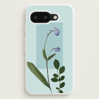 Abstract Blue Pressed Flower  - Floral Phone Case for Google Pixel 9a