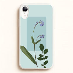 Abstract Blue Pressed Flower  - Floral Phone Case for iPhone XR