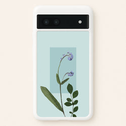 Abstract Blue Pressed Flower  - Floral Phone Case for Google Pixel 7a