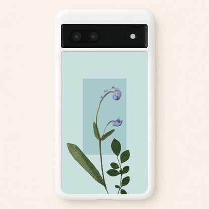Abstract Blue Pressed Flower  - Floral Phone Case for Google Pixel 7a