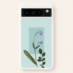Abstract Blue Pressed Flower  - Floral Phone Case for Google Pixel 8 Pro