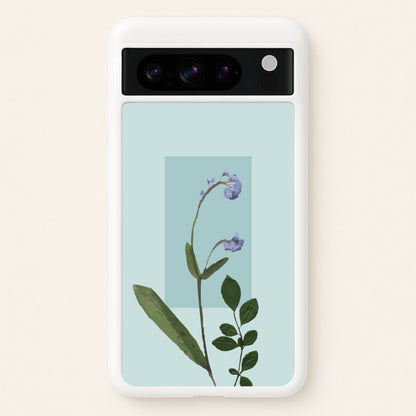 Abstract Blue Pressed Flower  - Floral Phone Case for Google Pixel 8 Pro