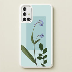 Abstract Blue Pressed Flower  - Floral Phone Case for Galaxy A71