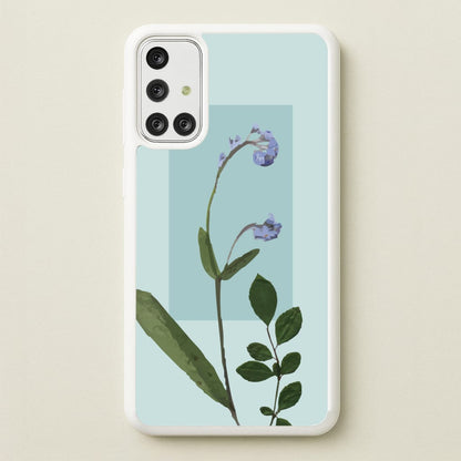 Abstract Blue Pressed Flower  - Floral Phone Case for Galaxy A71