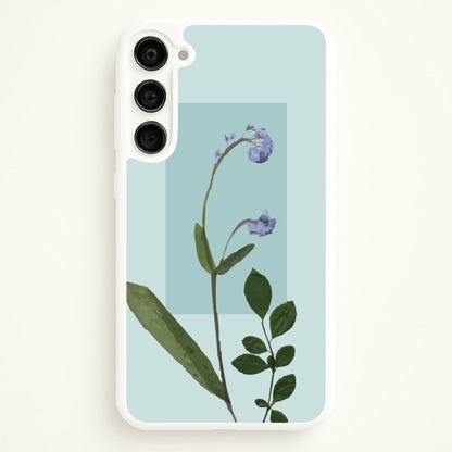 Abstract Blue Pressed Flower  - Floral Phone Case for Galaxy S23