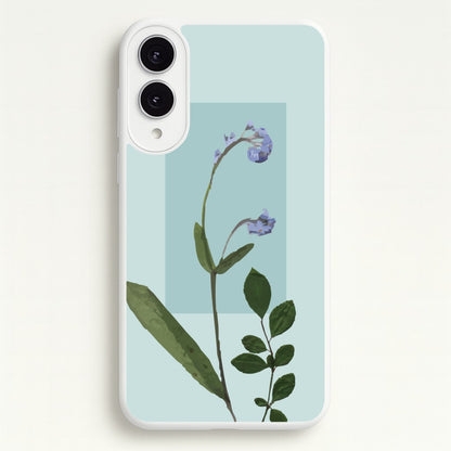 Abstract Blue Pressed Flower  - Floral Phone Case for Galaxy S25 Edge