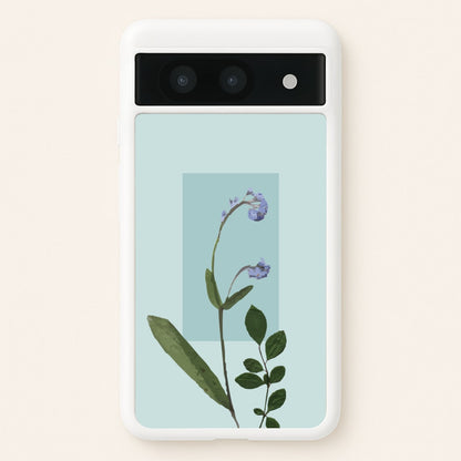 Abstract Blue Pressed Flower  - Floral Phone Case for Google Pixel 8a