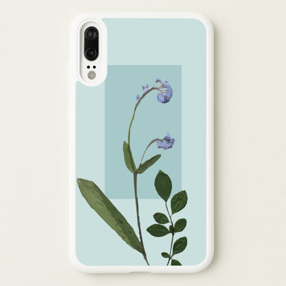 Abstract Blue Pressed Flower  - Floral Phone Case for Huawei P20