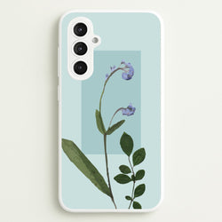 Abstract Blue Pressed Flower  - Floral Phone Case for Galaxy S23FE